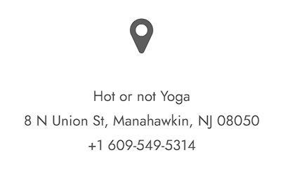 Logo for Hot or Not Yoga located at 8 N Union St, Manahawkin, NJ 08050, with a contact number.