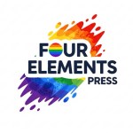 Logo of Four Elements Press featuring the text 'FOUR ELEMENTS PRESS' in bold letters with a rainbow-colored splash design reminiscent of movement and creativity.