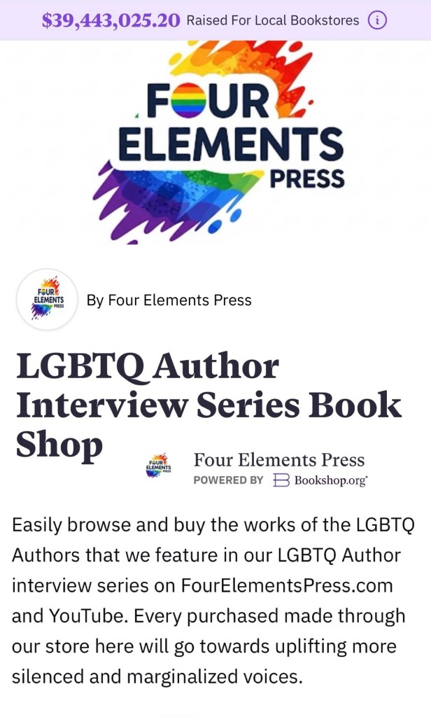 The logo of Four Elements Press, featuring a colorful design with a rainbow palette, representing diversity and inclusivity.